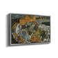 Angled view of Crescent of Houses II (Island Town), 1915 by Egon Schiele in a silver floater framed canvas.