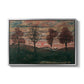 Four Trees, 1917 by Egon Schiele in a silver floater framed canvas wall art display.