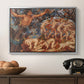 Boreas and the Fallen Leaves, c. 1910-1914 by Evelyn De Morgan in a silver floater framed canvas displayed above a console table in a hallway, featuring a symbolic representation of motion and seasonal change.