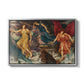 The Storm Spirits, 1900 by Evelyn De Morgan in a silver floater framed canvas wall art display.