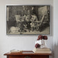 Silver floater framed canvas featuring The Chess Players, 1858 by Ernest Meissonier above an entryway table in a minimalist foyer.