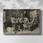 Front view of The Chess Players, 1858 by Ernest Meissonier in a silver floater framed canvas.