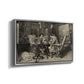 Angled view of The Chess Players, 1858 by Ernest Meissonier in a silver floater framed canvas.