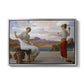 Winding the Skein, c. 1878 by Frederic Leighton in a silver floater framed canvas wall art display.