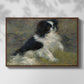 Front view of Tama, the Japanese Dog, c. 1876 by Pierre-Auguste Renoir in a walnut floater framed canvas.