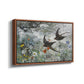 Angled view of Common Swifts, 1886 by Bruno Liljefors in a walnut floater framed canvas.