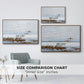 Size comparison chart for walnut floater framed canvas featuring Greylag Geese (Grågäss), 1922 by Bruno Liljefors.