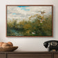Wild Ducks (Grasänder), 1890 by Bruno Liljefors in a walnut floater framed canvas displayed above a console table in a hallway, featuring a realistic depiction of ducks in countryside landscape.