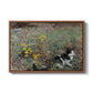 Cat on a Flowery Meadow, 1887 by Bruno Liljefors in a walnut floater framed canvas wall art display.