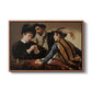 The Cardsharps, c. 1594 by Caravaggio in a walnut floater framed canvas wall art display.