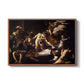 The Martyrdom of Saint Matthew, 1599-1600 by Caravaggio in a walnut floater framed canvas wall art display.