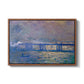 Charing Cross Bridge, 1903 by Claude Monet in a walnut floater framed canvas wall art display.