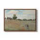 The Poppy Field near Argenteuil, 1873 by Claude Monet in a walnut floater framed canvas wall art display.
