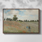 Front view of The Poppy Field near Argenteuil, 1873 by Claude Monet in a walnut floater framed canvas.