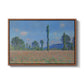 Poppy Field (Giverny), 1890-1891 by Claude Monet in a walnut floater framed canvas wall art display.