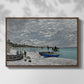 Front view of The Beach at Sainte-Adresse, 1867 by Claude Monet in a walnut floater framed canvas.