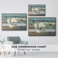 Size comparison chart for walnut floater framed canvas featuring A Holiday, c. 1915 by Edward Henry Potthast.