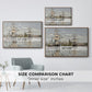 Size comparison chart for walnut floater framed canvas featuring Ships Riding on the Seine at Rouen, 1872 by Claude Monet.