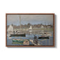 The Basin at Argenteuil, 1874 by Claude Monet in a walnut floater framed canvas wall art display.