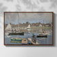 Front view of The Basin at Argenteuil, 1874 by Claude Monet in a walnut floater framed canvas.