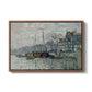 View of the Prins Hendrikkade and Kromme Waal in Amsterdam, 1874 by Claude Monet in a walnut floater framed canvas wall art display.