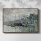 Front view of View of the Prins Hendrikkade and Kromme Waal in Amsterdam, 1874 by Claude Monet in a walnut floater framed canvas.
