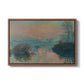 Sunset on the Seine at Lavacourt, Winter Effect, 1880 by Claude Monet in a walnut floater framed canvas wall art display.