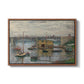Bridge at Argenteuil on a Gray Day, c. 1876 by Claude Monet in a walnut floater framed canvas wall art display.
