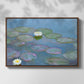 Front view of Water Lilies (Nymphéas), 1897-1899 by Claude Monet in a walnut floater framed canvas.