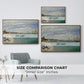 Size comparison chart for walnut floater framed canvas featuring Regatta at Sainte-Adresse, 1867 by Claude Monet.