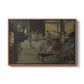 The Dance Class, c. 1873 by Edgar Degas in a walnut floater framed canvas wall art display.