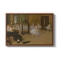 The Dancing Class, c. 1870 by Edgar Degas in a walnut floater framed canvas wall art display.