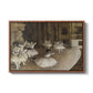 The Rehearsal of the Ballet Onstage, 1874 by Edgar Degas in a walnut floater framed canvas wall art display.