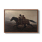 A Ride for Liberty – The Fugitive Slaves, c. 1862 by Eastman Johnson in a walnut floater framed canvas wall art display.