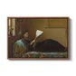 Interesting News, 1872 by Eastman Johnson in a walnut floater framed canvas wall art display.