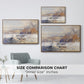 Size comparison chart for walnut floater framed canvas featuring Col du Géant, 1903 by Edward Theodore Compton.
