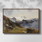 Front view of The Großglockner from the Prager Hut, 1890 by Edward Theodore Compton in a walnut floater framed canvas.