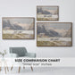 Size comparison chart for walnut floater framed canvas featuring Shepherds (Pasterze), c. 1921 by Edward Theodore Compton.