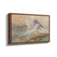 Angled view of From the Dolomites, 1904 by Edward Theodore Compton in a walnut floater framed canvas.