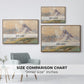 Size comparison chart for walnut floater framed canvas featuring From the Dolomites, 1904 by Edward Theodore Compton.