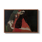 Cardinal and Nun (Caress), 1912 by Egon Schiele in a walnut floater framed canvas wall art display.