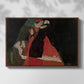 Front view of Cardinal and Nun (Caress), 1912 by Egon Schiele in a walnut floater framed canvas.