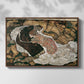 Front view of Death and the Maiden, 1915 by Egon Schiele in a walnut floater framed canvas.