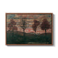 Four Trees, 1917 by Egon Schiele in a walnut floater framed canvas wall art display.