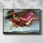 Front view of Night and Sleep, 1878 by Evelyn De Morgan in a walnut floater framed canvas.