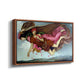 Angled view of Night and Sleep, 1878 by Evelyn De Morgan in a walnut floater framed canvas.