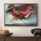 Night and Sleep, 1878 by Evelyn De Morgan in a walnut floater framed canvas displayed above a console table in a hallway, featuring an allegorical painting of intertwined figures in celestial setting.