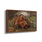 Angled view of A Soul in Hell, c. 1901-1902 by Evelyn De Morgan in a walnut floater framed canvas.