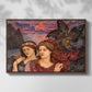 Front view of The Vision, 1914 by Evelyn De Morgan in a walnut floater framed canvas.