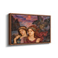 Angled view of The Vision, 1914 by Evelyn De Morgan in a walnut floater framed canvas.